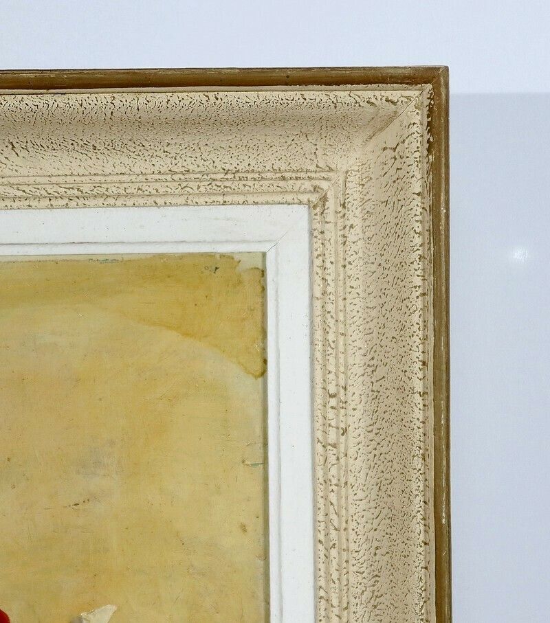 photo vinterior Large Painting "Still Life With A Bouquet Of Flowers" Signed Obligi, Early 20th Century