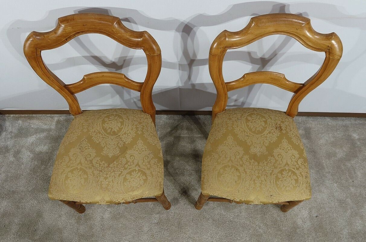 Pair Of Chairs In Solid Beech, Louis Philippe, Late 19th Century photo Furniture