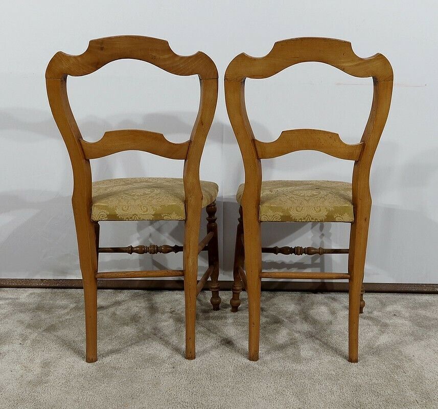 Pair Of Chairs In Solid Beech, Louis Philippe, Late 19th Century photo buy