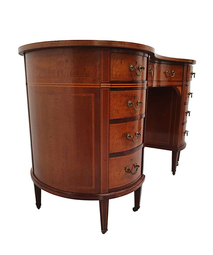 A Very Fine Edwardian Leather Top Kidney Shaped Desk photo vinterior