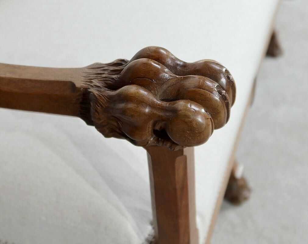 photo buy Rare Bench In Solid Walnut, Renaissance Style, Late 19th Century