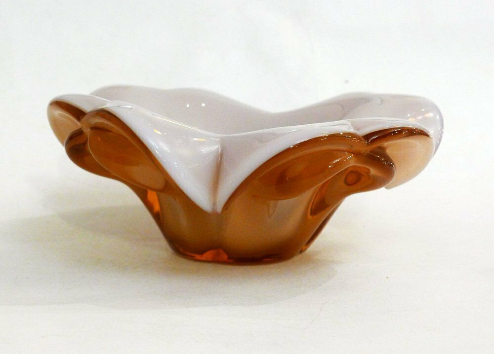 Large Sommerso Murano Glass Flower Ashtray, 1960s