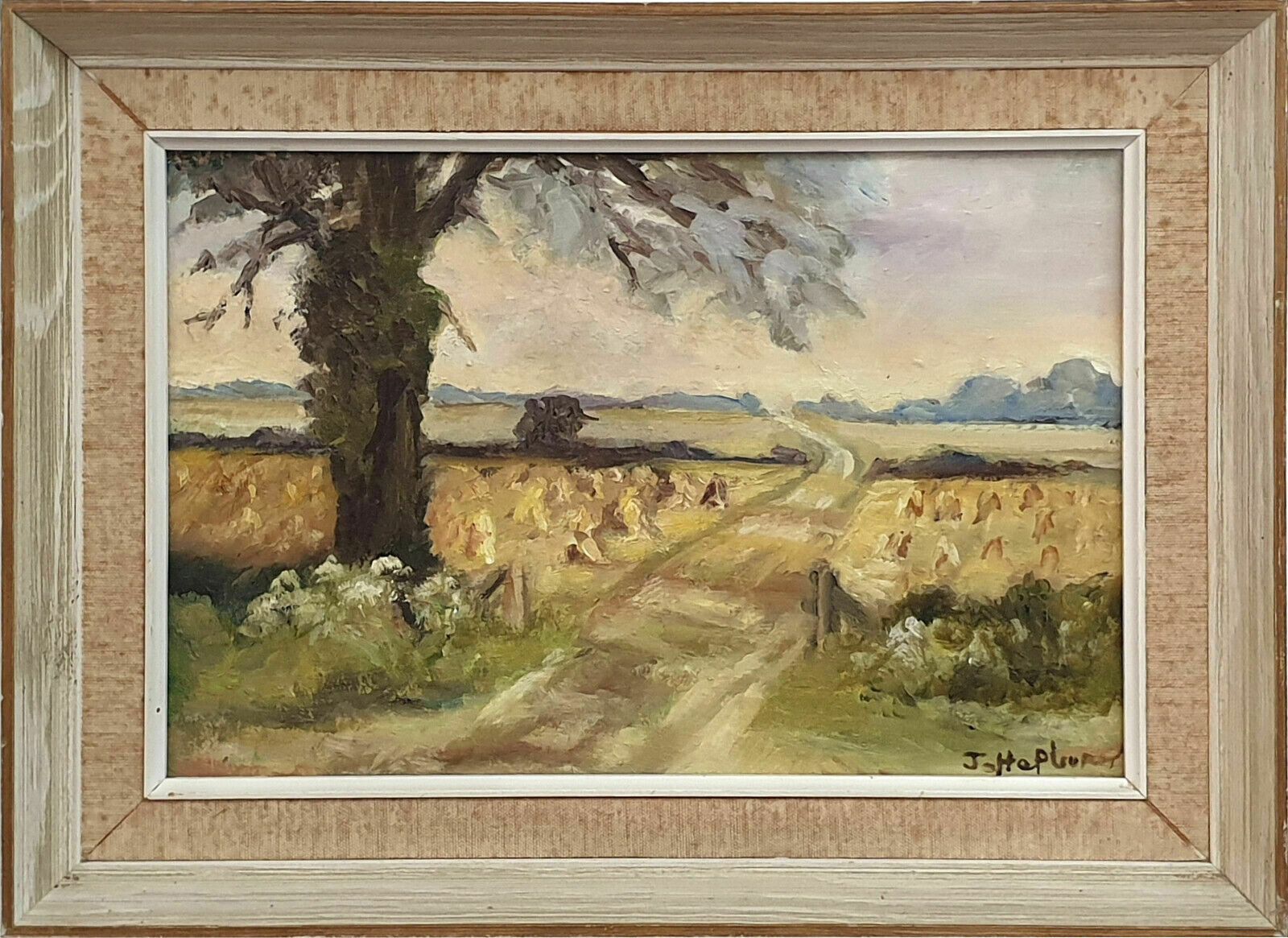 Oil On Board By Jane Hepburn. "The Harvest Field"