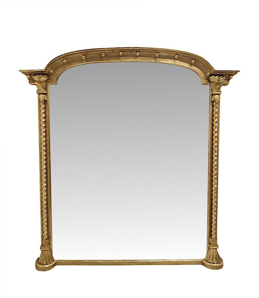 A Stunning 19th Century Giltwood Overmantle Mirror