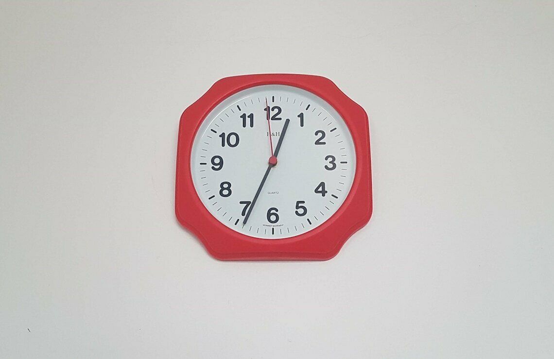 Vintage Pop Art Memphis Milano Style Wall Clock Germany Movement H&H photo for sale