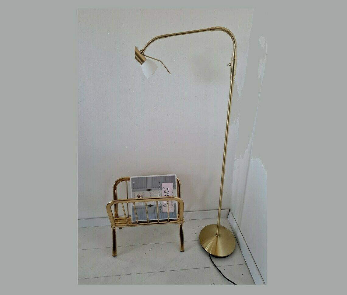 Vintage Mid Century Gold Halogen Floor Lamp Retro Lamp Very Beautiful Decor Element
