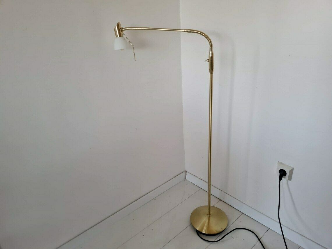 Vintage Mid Century Gold Halogen Floor Lamp Retro Lamp Very Beautiful Decor Element photo furniture
