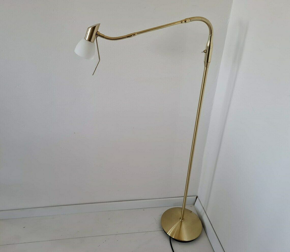 Vintage Mid Century Gold Halogen Floor Lamp Retro Lamp Very Beautiful Decor Element photo Lighting