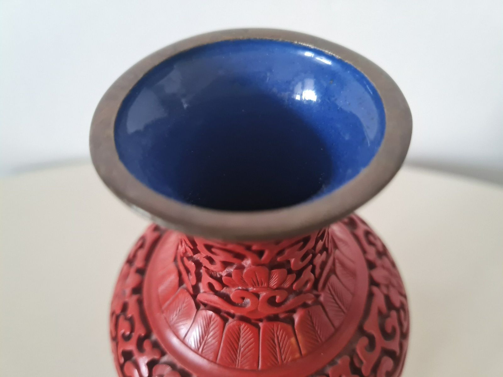 Chinese Cinnabar Lacquer Vase Varnish Carving Chinese Collectible photo Home Decor