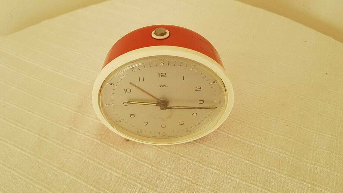 Vintage Mechanical Alarm Clock Prim Czechoslovakia 60s
