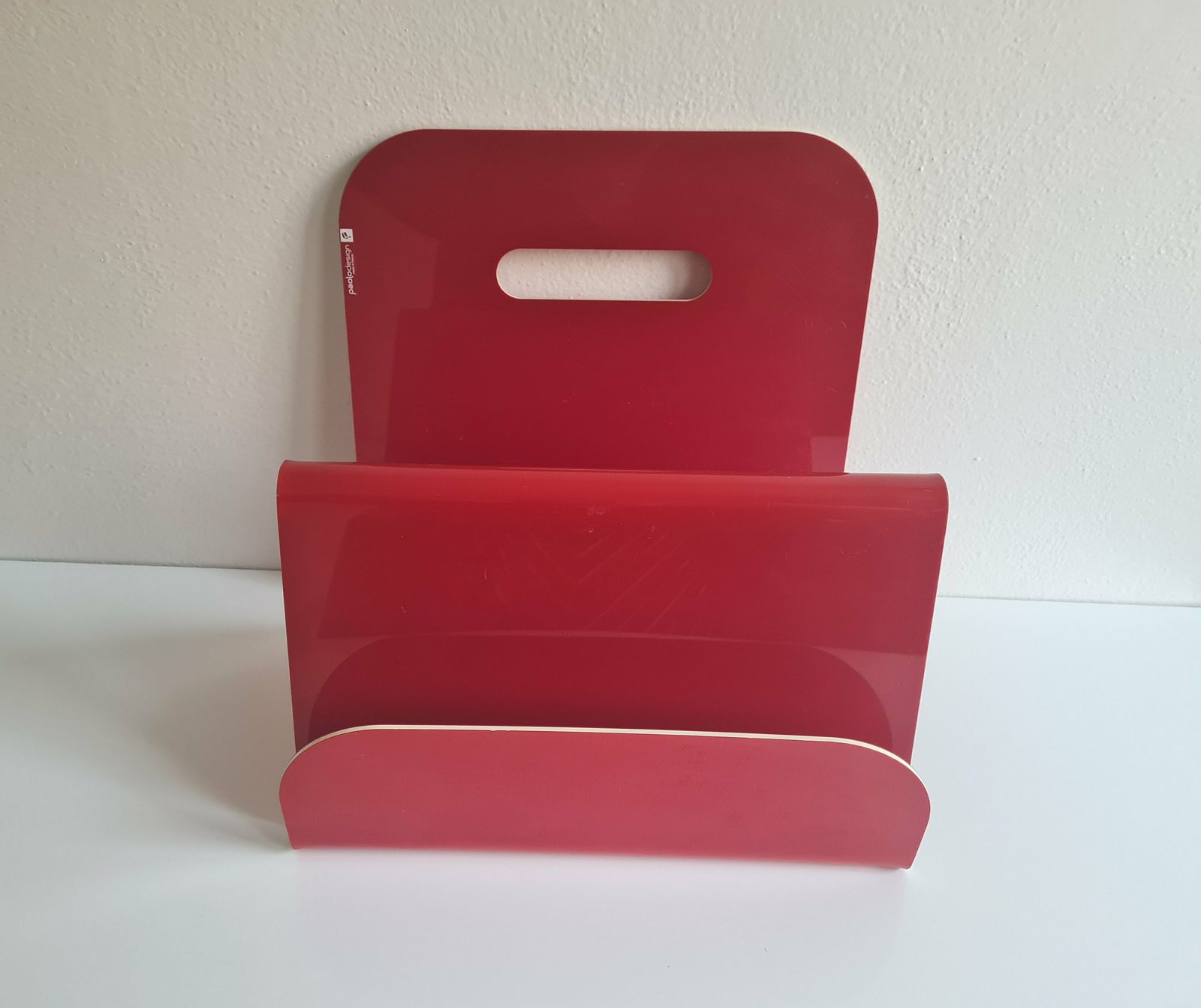 Vintage Post Modern Magazine Rack Vinyl Holder photo vintage