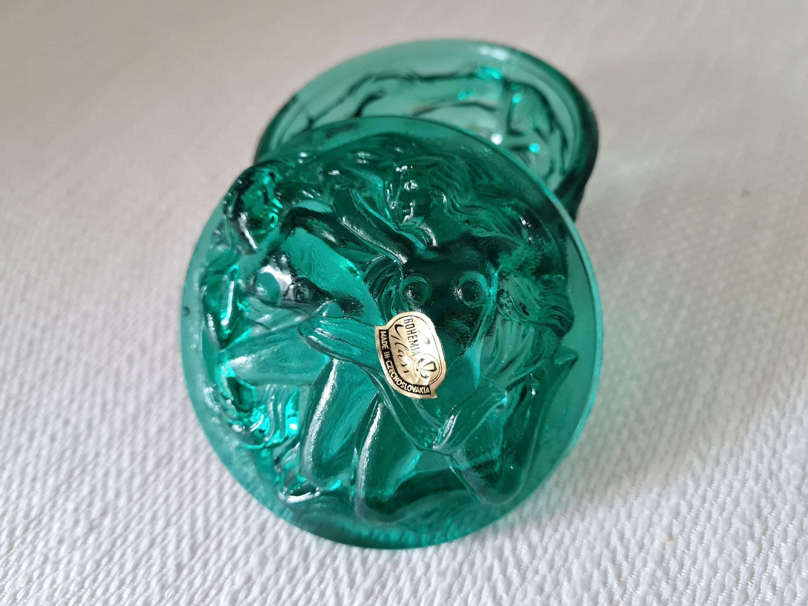Art Deco Jewelry Box Powder Box Schlevogt Ingrid Design Czech Bohemian Glass photo Home Decor
