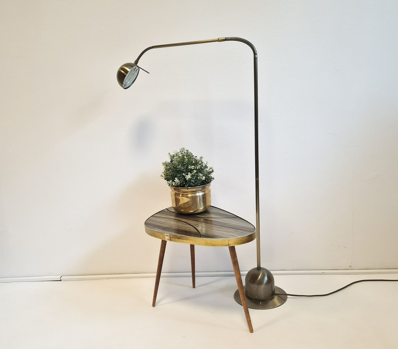 Vintage Mid Century Gold Halogen Floor Lamp Retro Lamp Very Beautiful Decor Element