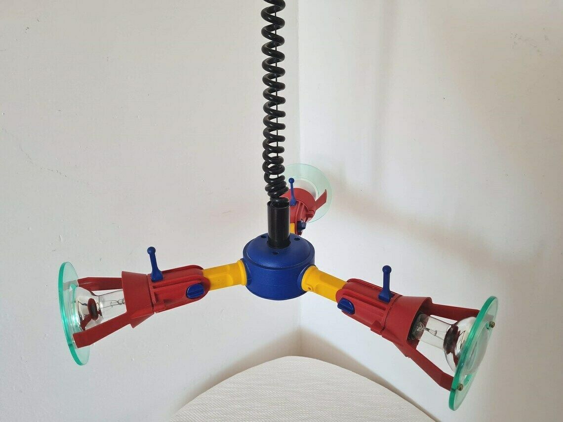 Vintage Memphis Stijl Meerkleurige Plafondlamp, Jaren 1990