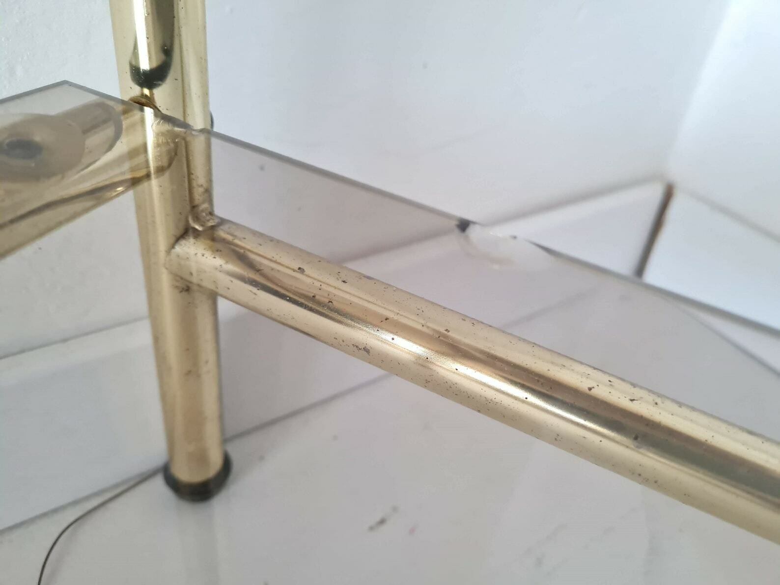 Vintage Hollywood Regency Wandrek Met Rookglas, Jaren 80 photo vintage