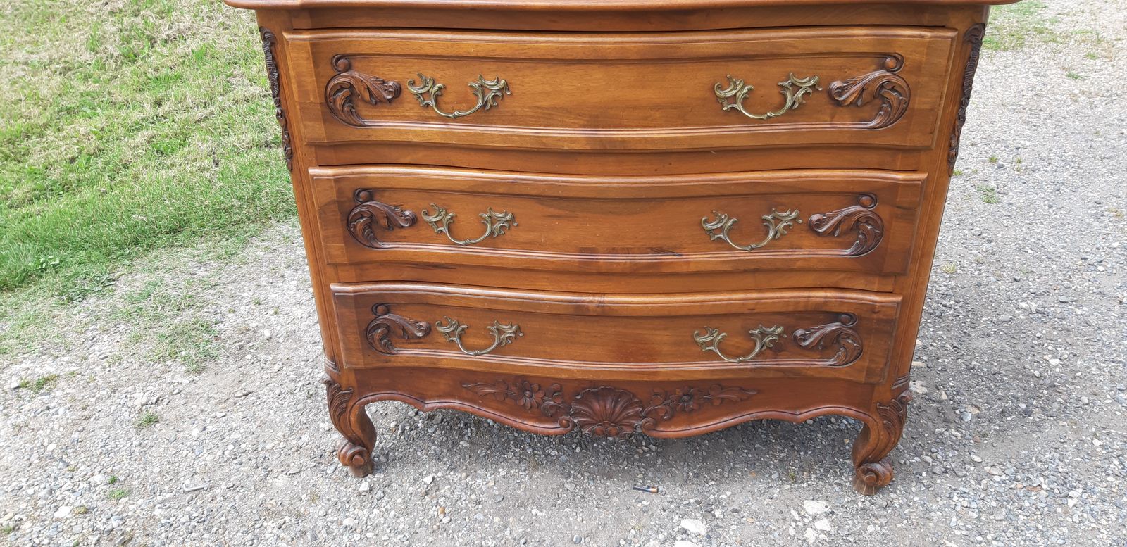 Chest Of 3 Drawers Walnut And Brass photo 493.52