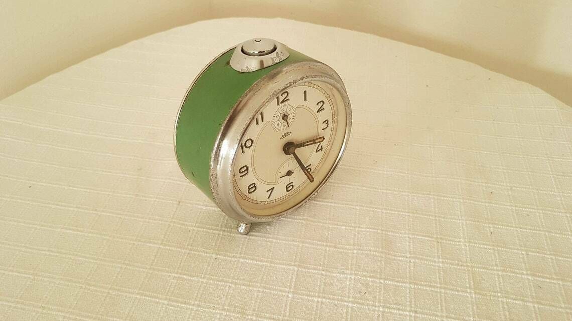 Vintage Mechanical Alarm Clock Prim Czechoslovakia 60s photo furniture