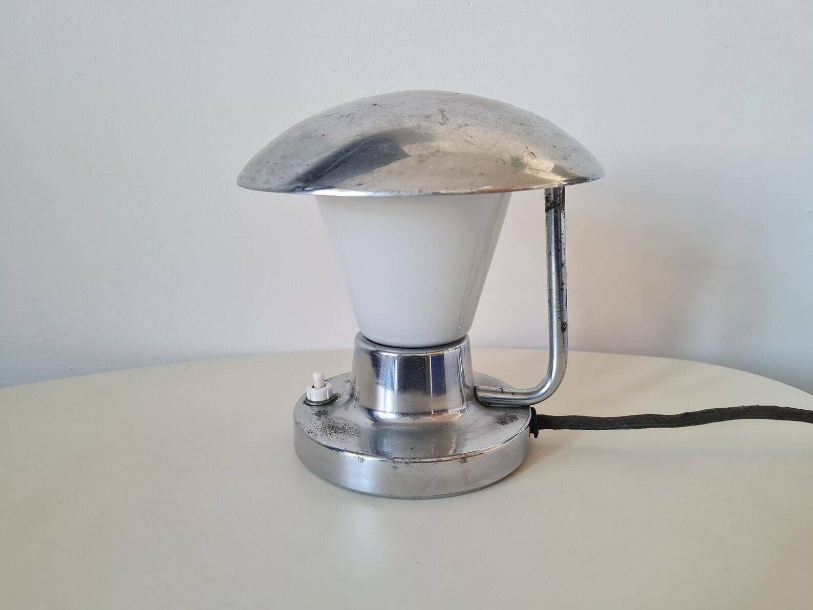 Vintage Mushroom Art Deco Table Lamp Czechoslovakian Table Bauhaus Lamp