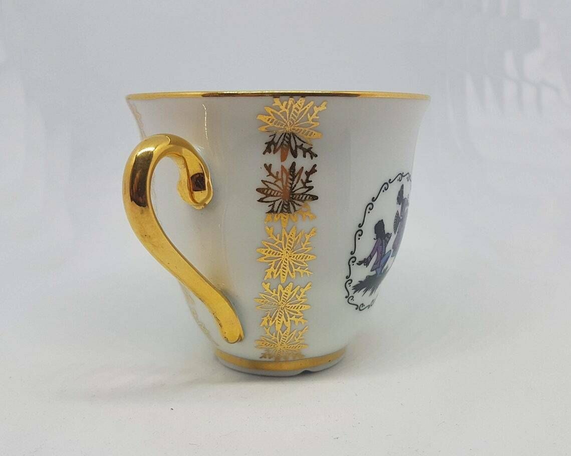 Vintage Coffee Czech Porcelain Cup And Saucer Made In Czechoslovakia 80s photo vinterior