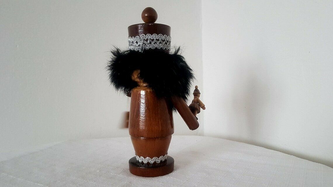 Vintage Retro Erzgebirge Figure, Incense Smoker Man German Incense Burner, Christmas Candle Holder Handmade Design Not Used photo vinterior