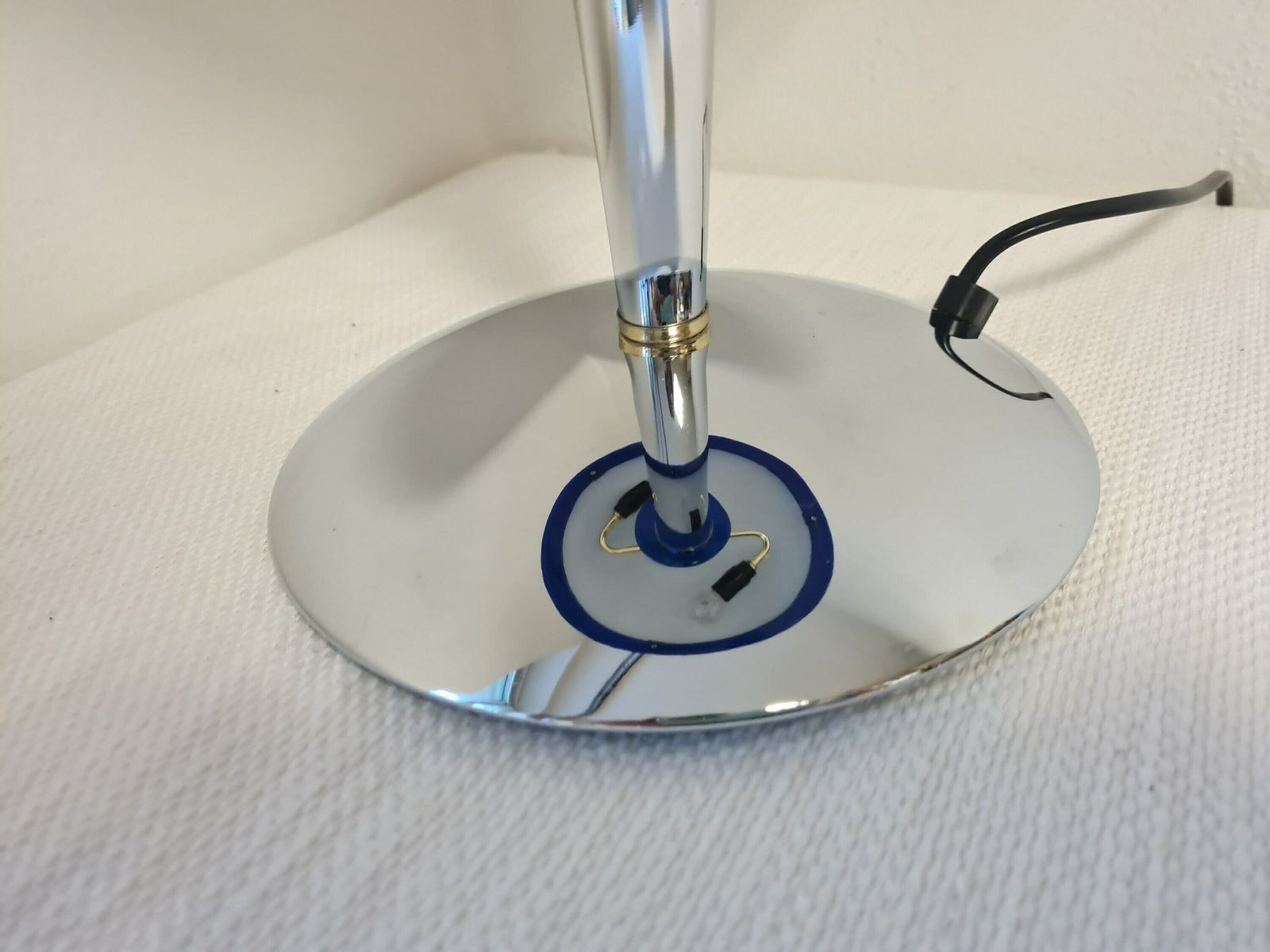 Vintage Mid Century Big Mushroom Chrome Desk Lamp photo for sale