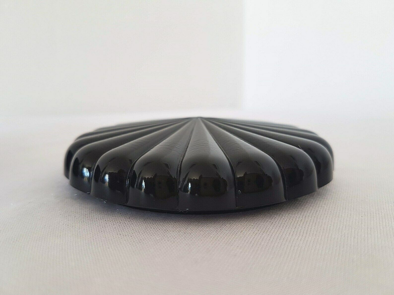 Bohemian Art Deco Opaque Black Glass Powder Can Dose Schlevogt Hoffmann Excellent Condition photo for sale