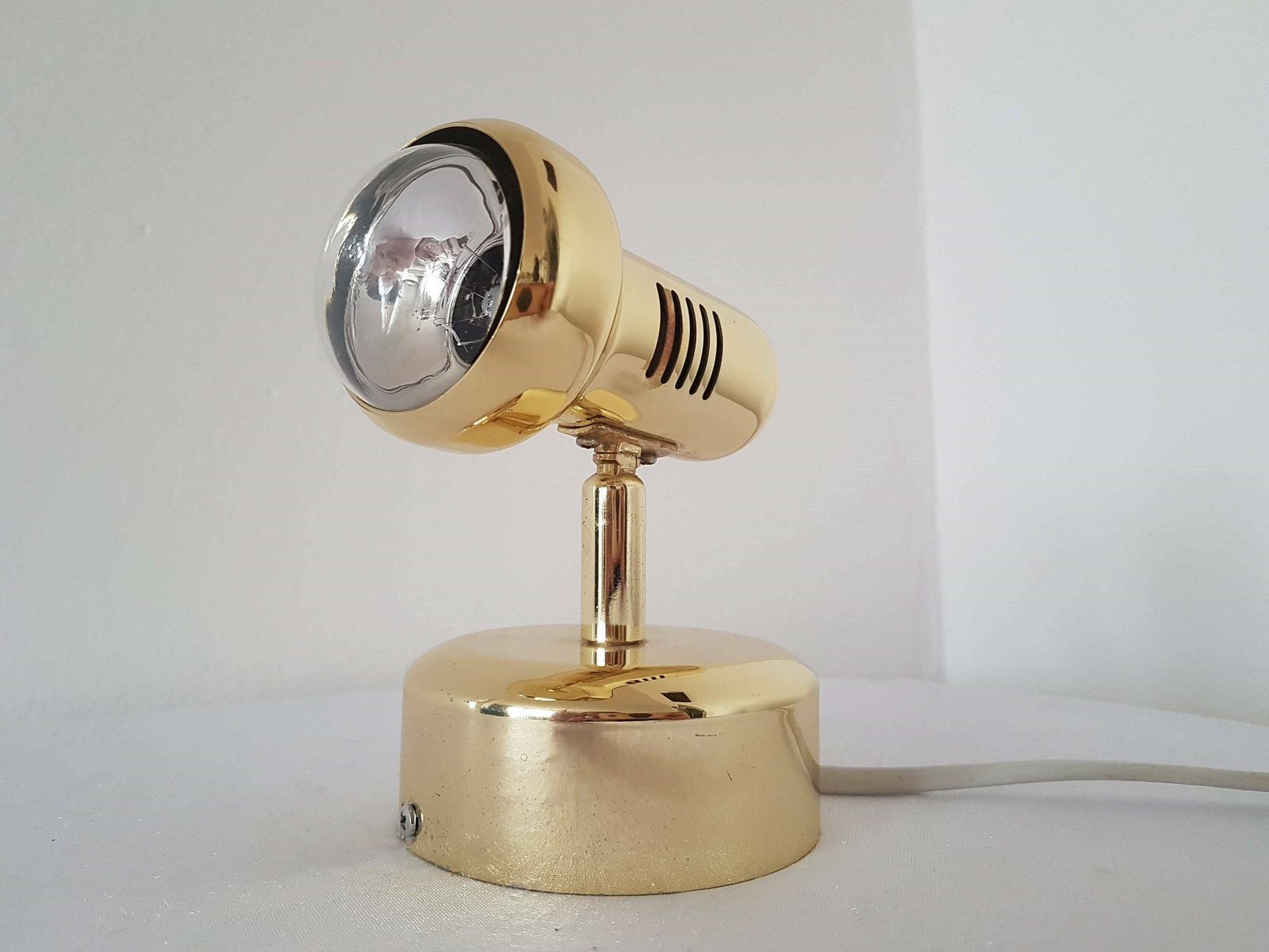 Vintage Gold Wall Soffit Wall Lamp Mid Century Industrial Retro Metallic Lamp Randl Lamp Germany 90s