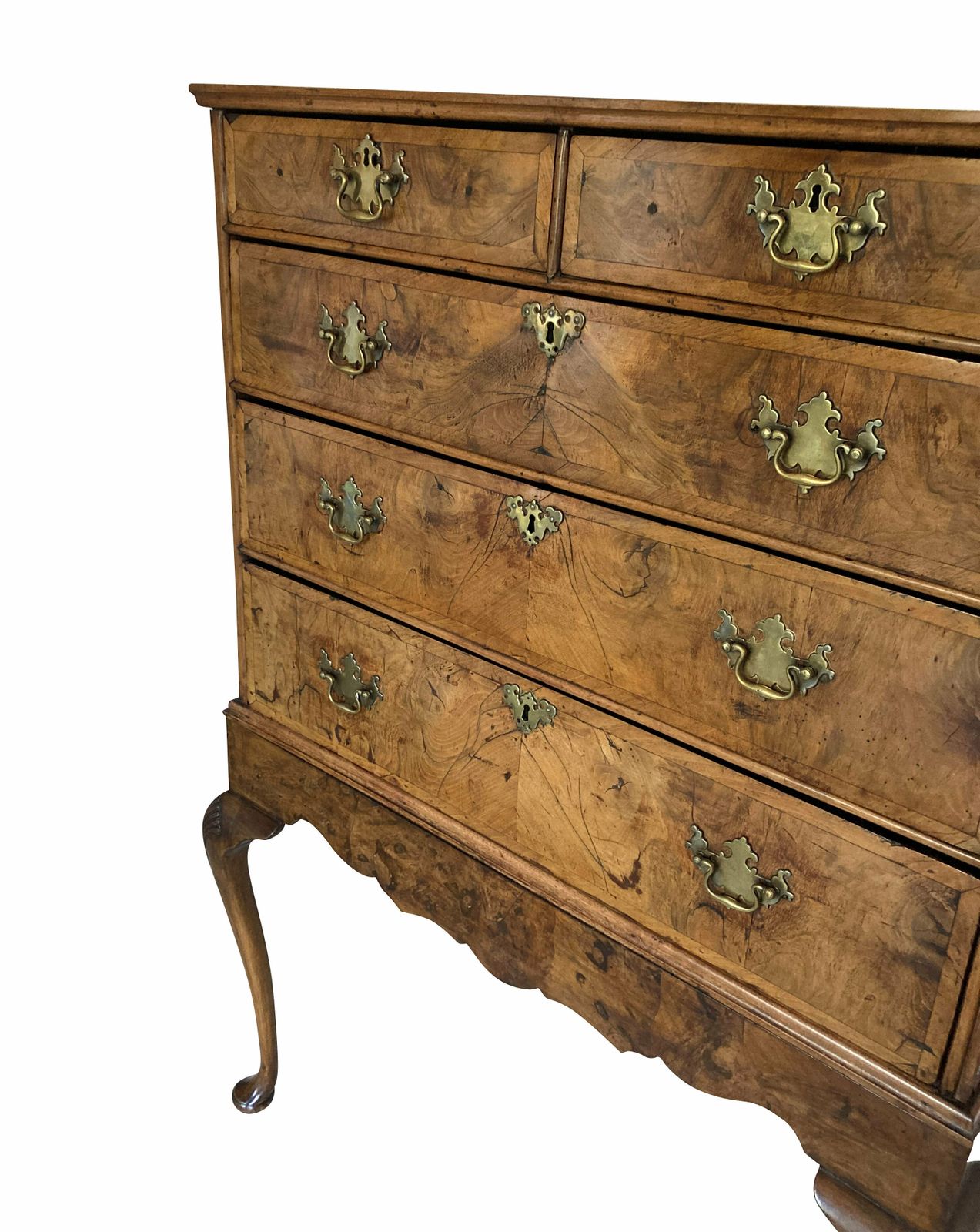 A Queen Anne Walnut Chest On Stand photo for sale