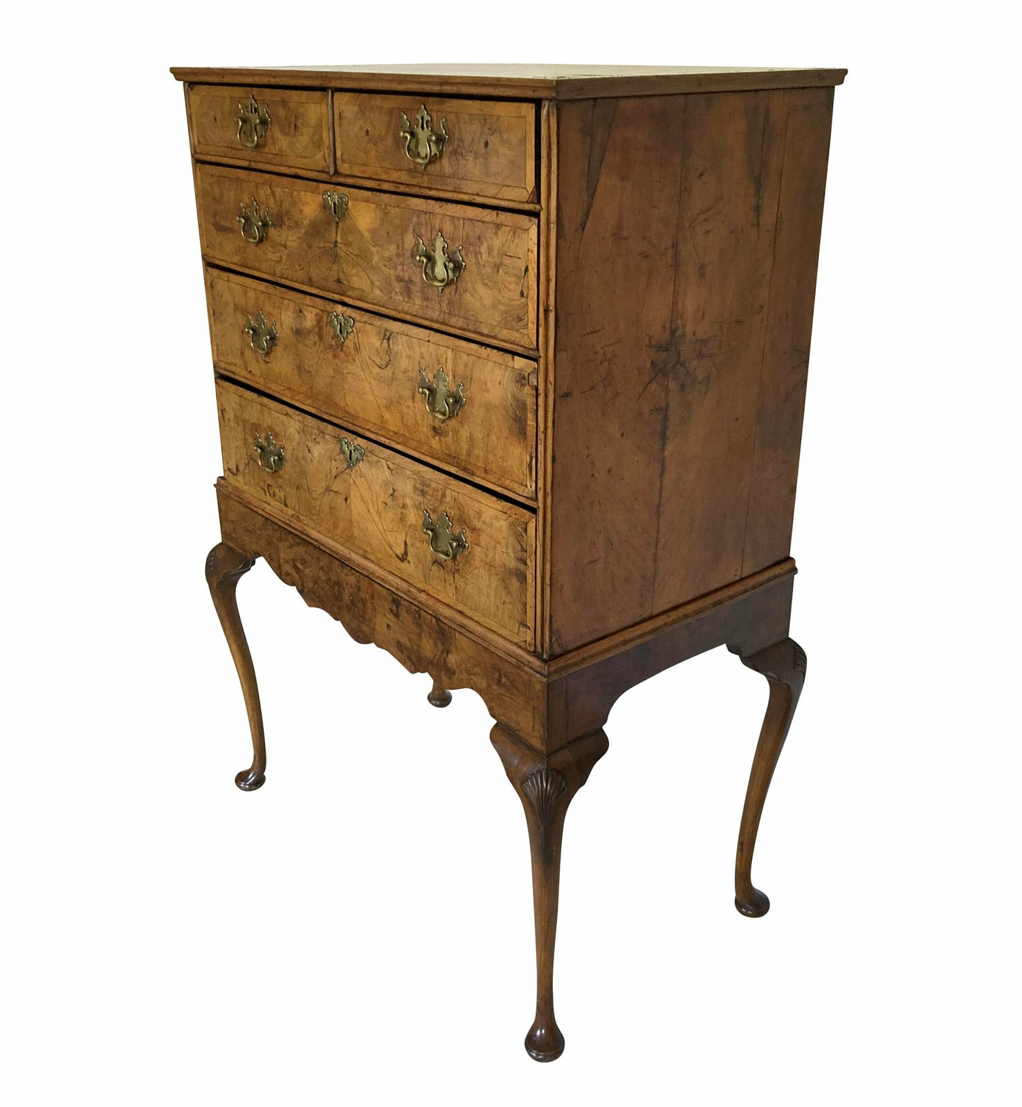 photo for sale A Queen Anne Walnut Chest On Stand