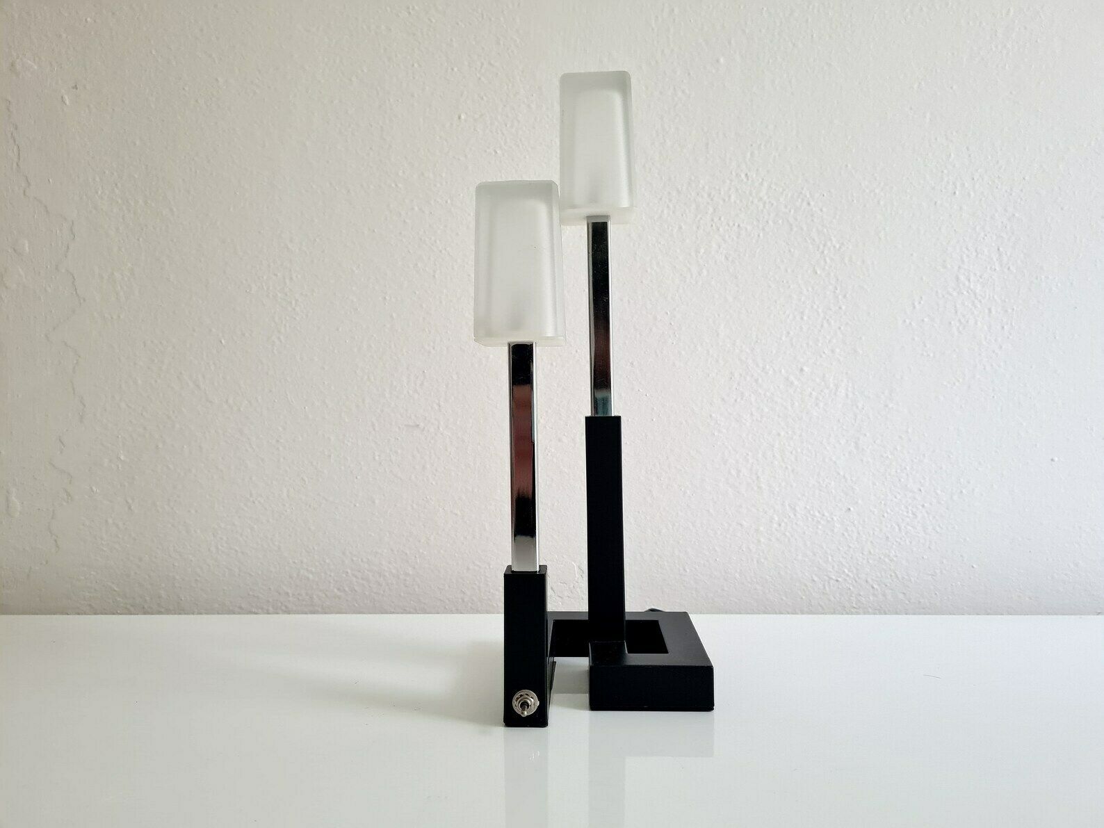 Vintage Post Modern Ikea Korsby Chrome And Glass Table Lamp With 2 Brightness Levels photo Lighting