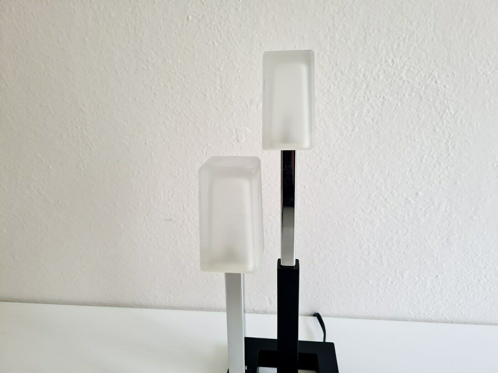 Vintage Post Modern Ikea Korsby Chrome And Glass Table Lamp With 2 Brightness Levels photo 92.0