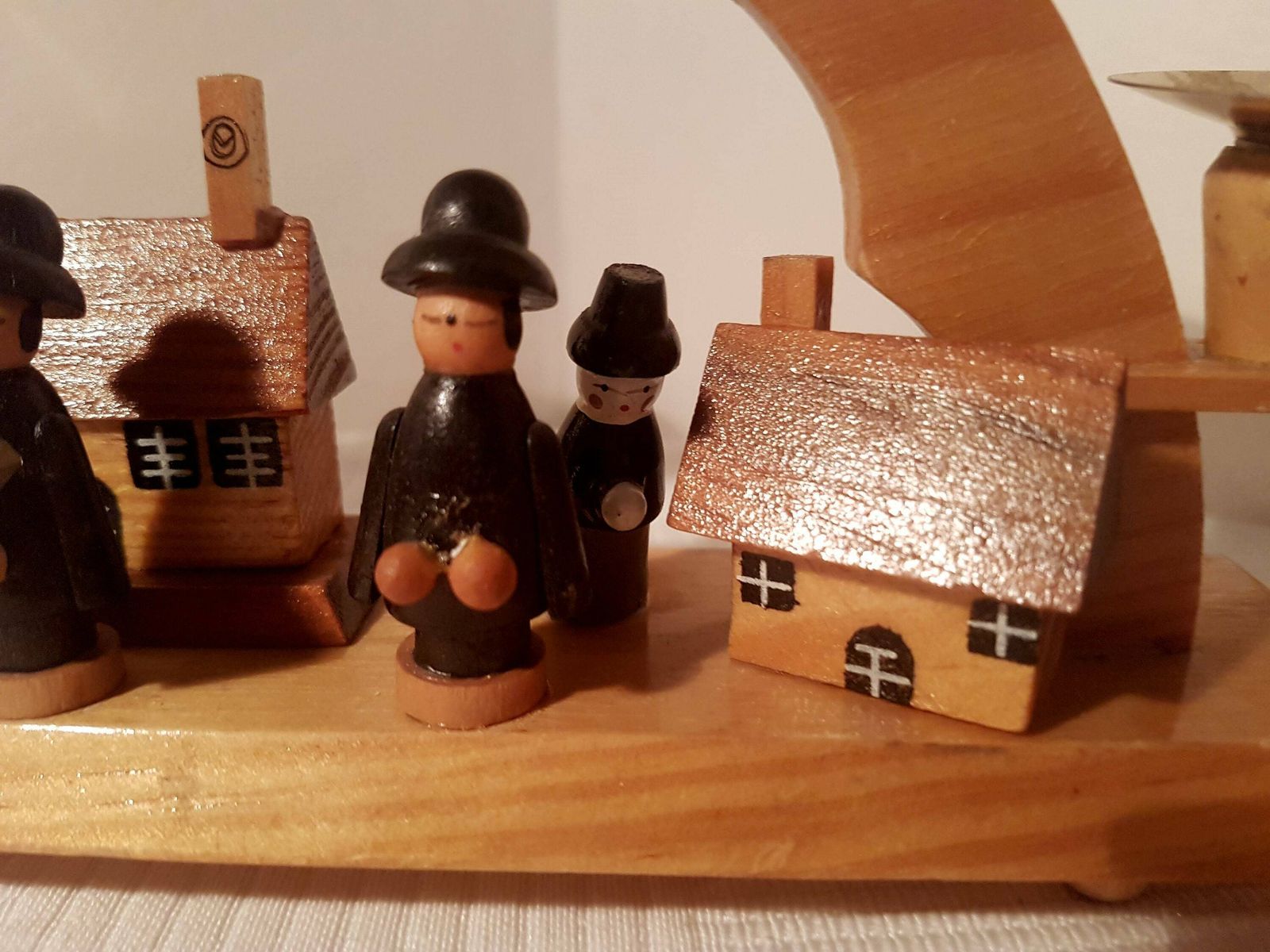 Vintage German Candlestick With Christmas Figurines 4 Candles Handmade Design photo vinterior