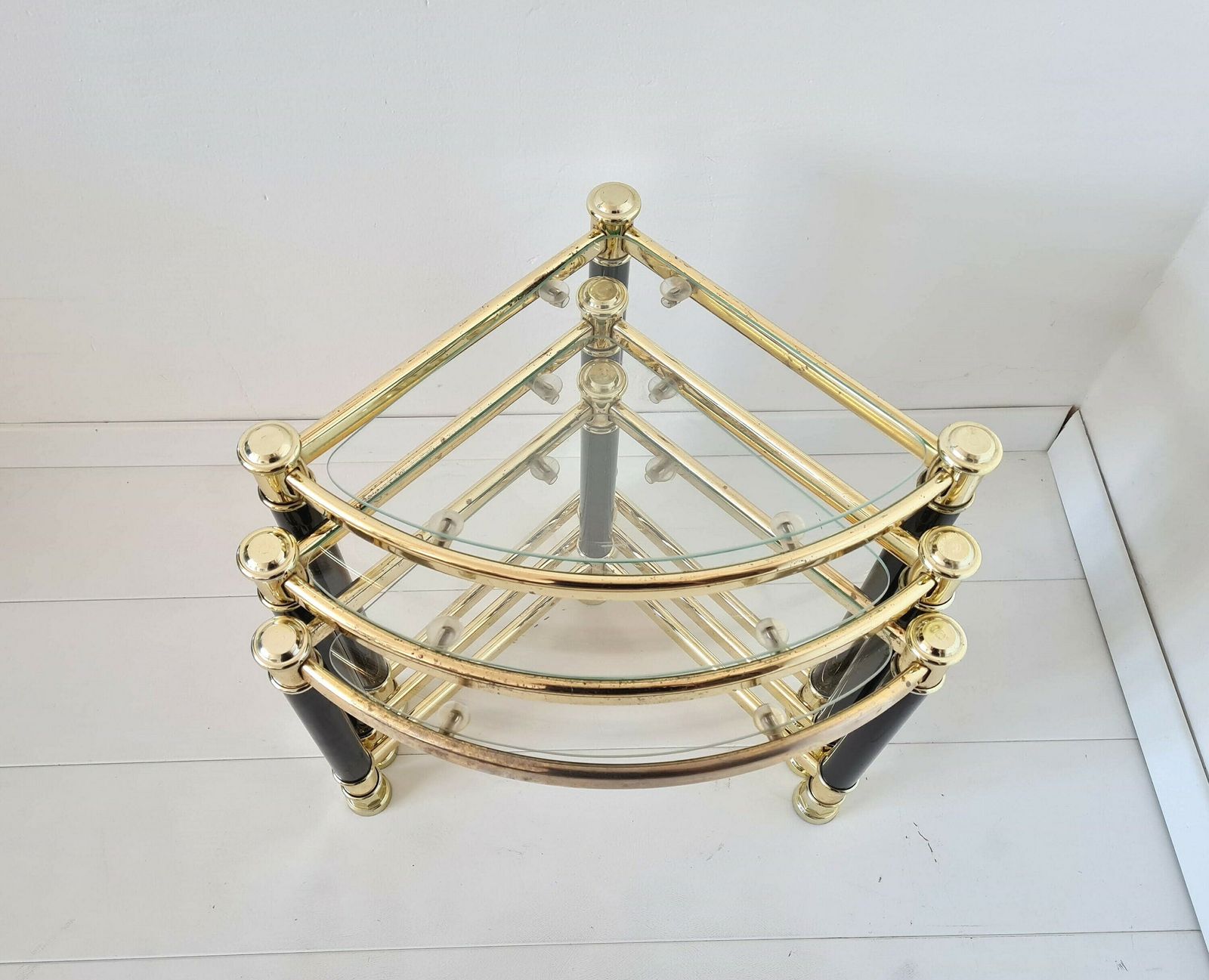 Vintage Mid Century Modern Chrome And Glass Nesting Table Set Of 3 photo for sale