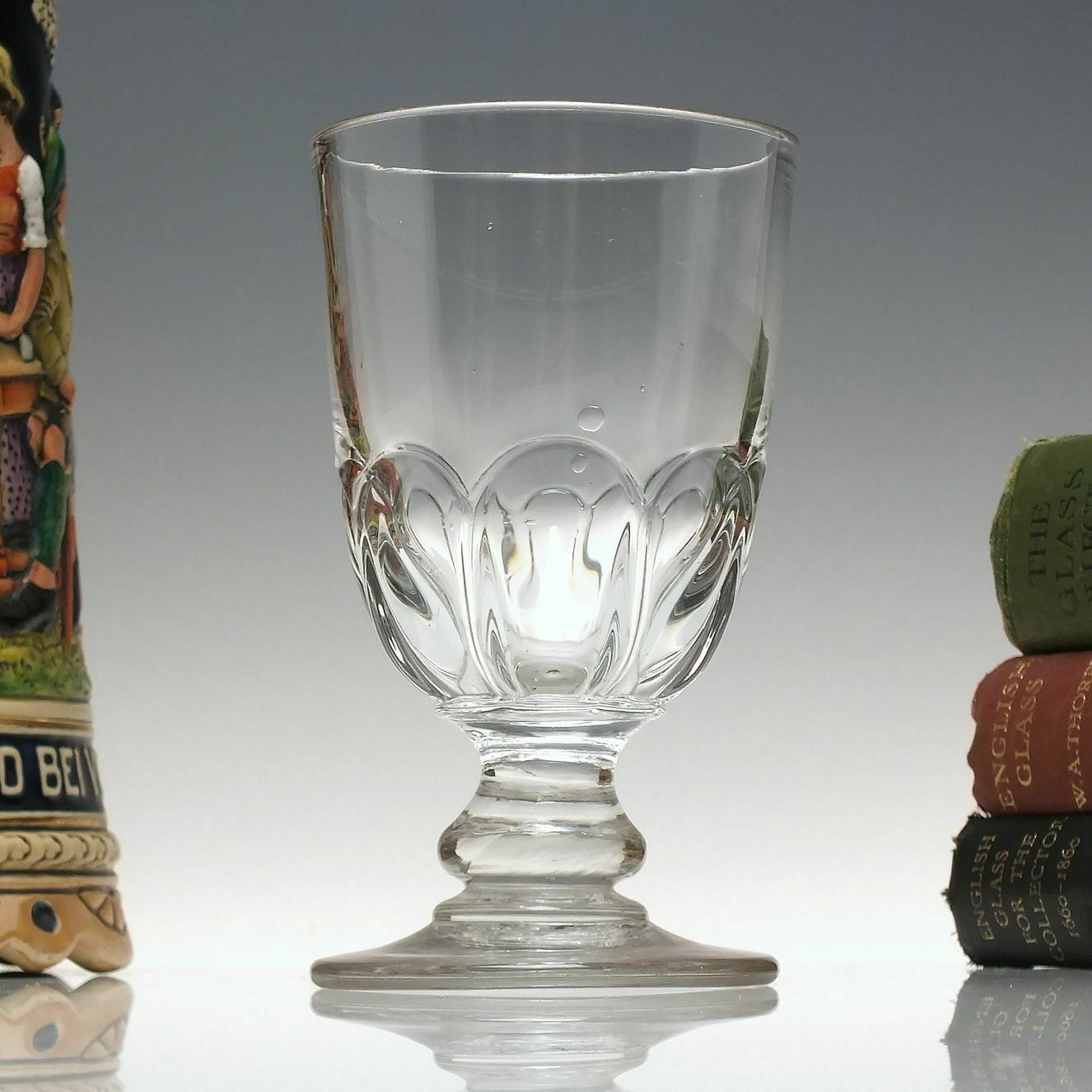 Antique Victorian Petal Moulded Glass Rummer C1850