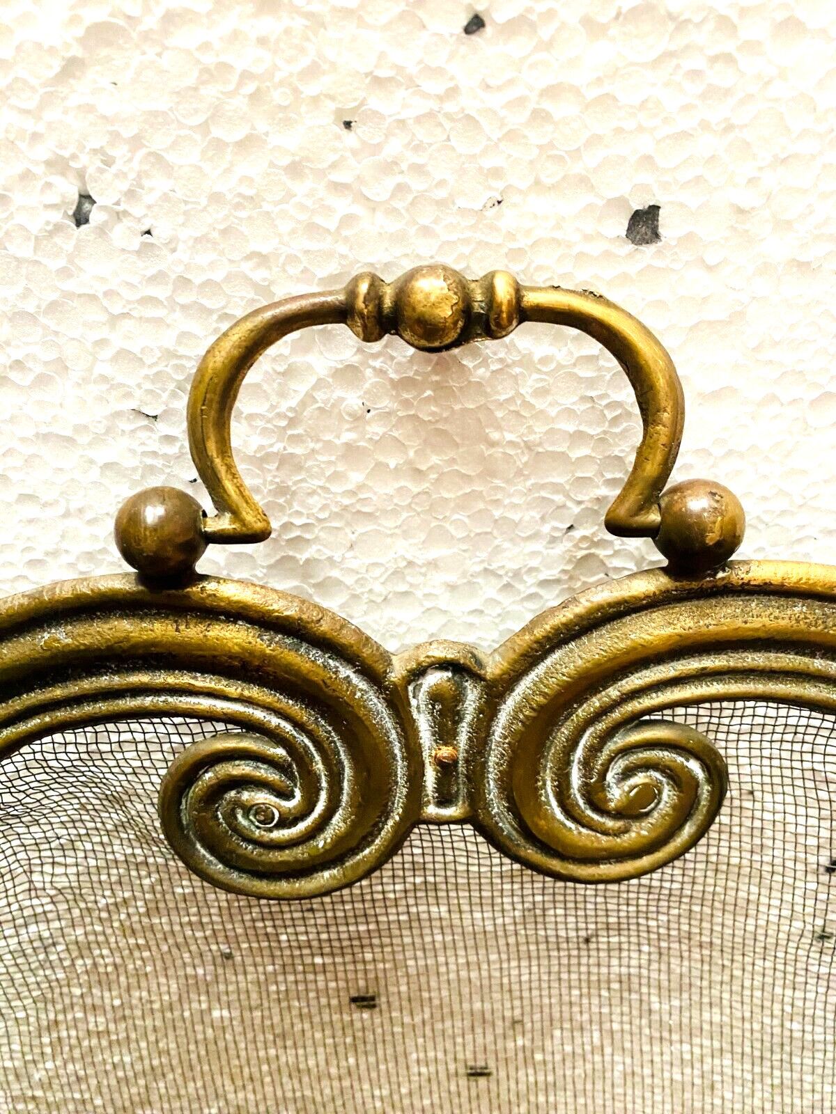Spark Screen Has Four Sheets In Brass And Braided Mesh XX Century photo vinterior