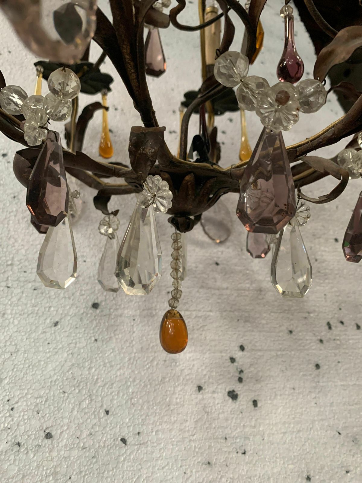photo furniture Louis XV Style Cage Chandelier With Pendants And Drop Of Water XX Century