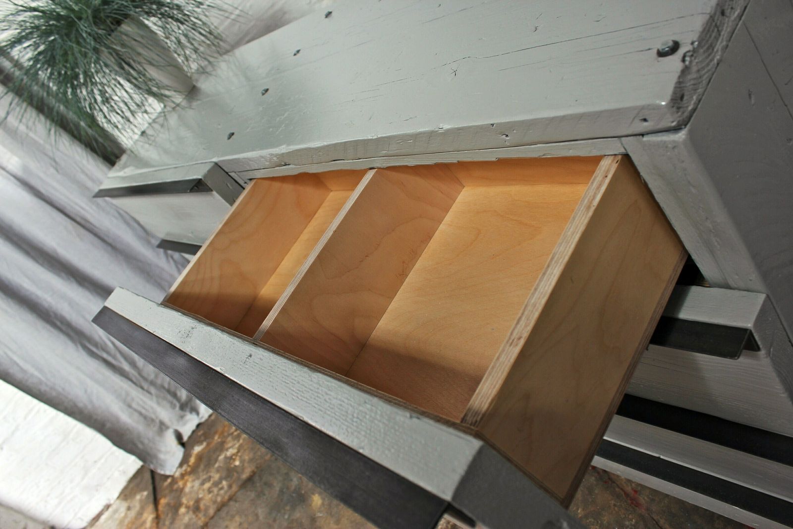Niamh Reclaimed Scaffolding Board Chest Of Drawers With Angular Steel Handles   Bespoke Urban Furniture photo furniture