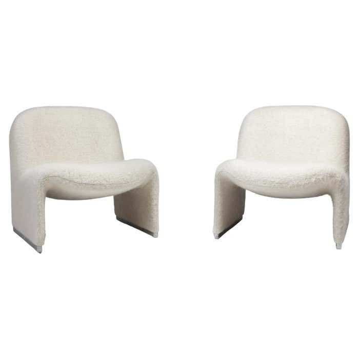 Alky Chairs By Giancarlo Piretti For Artifort In Pierre Frey, 1970s, Set Of 2