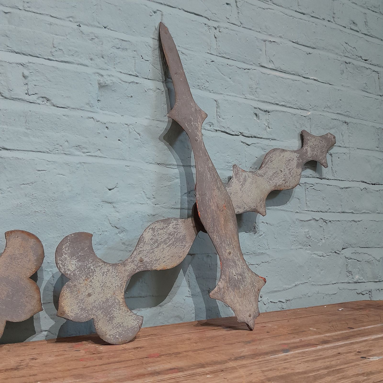 Pair Of Old Matched Turret Clocks Hands photo furniture