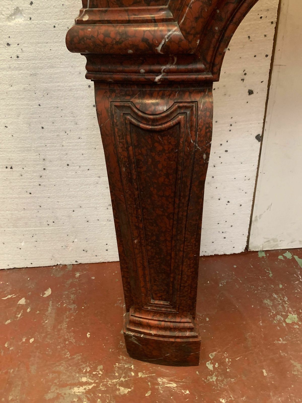 photo for sale Pair Of Louis XIV Style Fireplaces In Cherry Red Marble. XIX Century