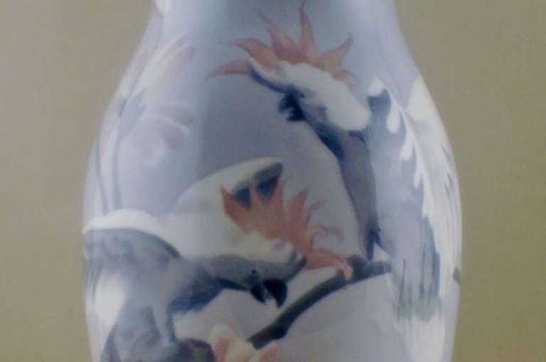 Karl Lindstrom For Rörstrand Unique Art Nouveau Vase In Porcelain photo for sale
