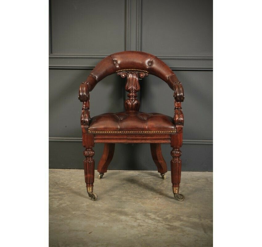 Pair Of William IV Rosewood Desk Chairs photo vintage