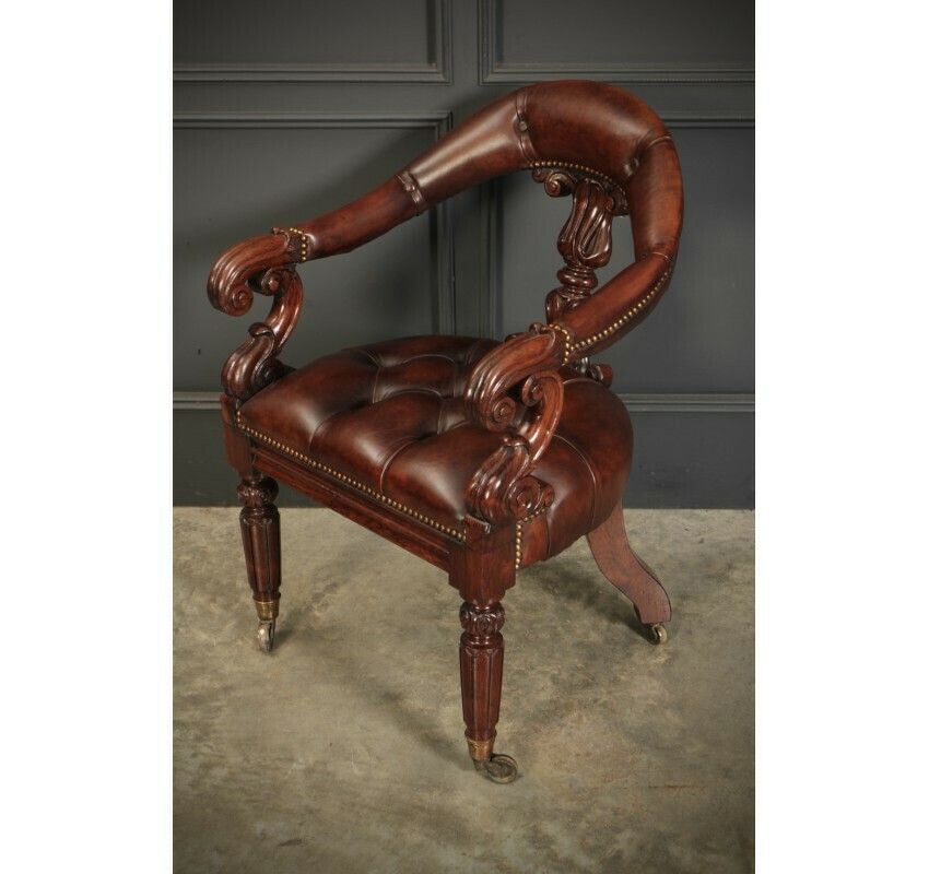 photo vintage Pair Of William IV Rosewood Desk Chairs