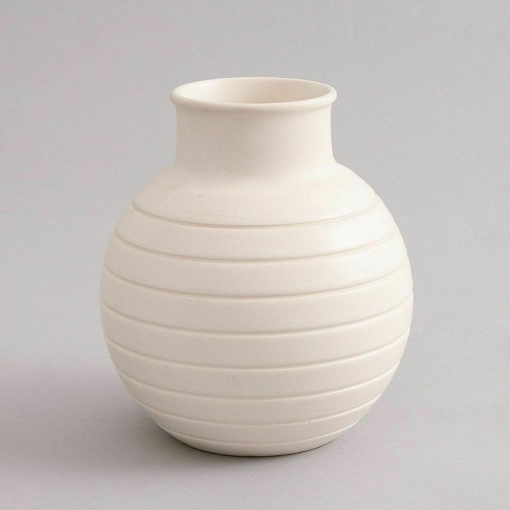 British Art Deco Keith Murray For Wedgwood 'Moonstone' Small Bombe Vase C.1930