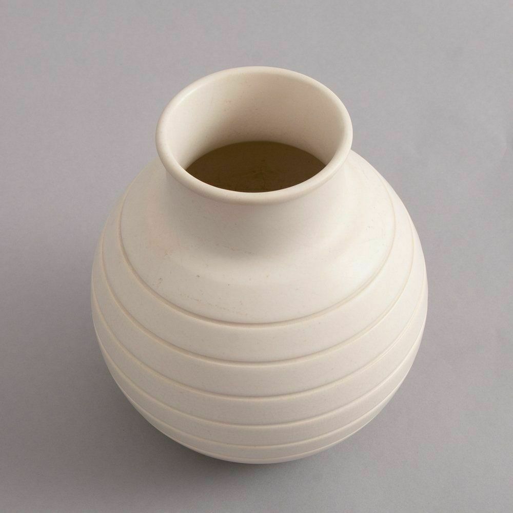 British Art Deco Keith Murray For Wedgwood 'Moonstone' Small Bombe Vase C.1930 photo furniture