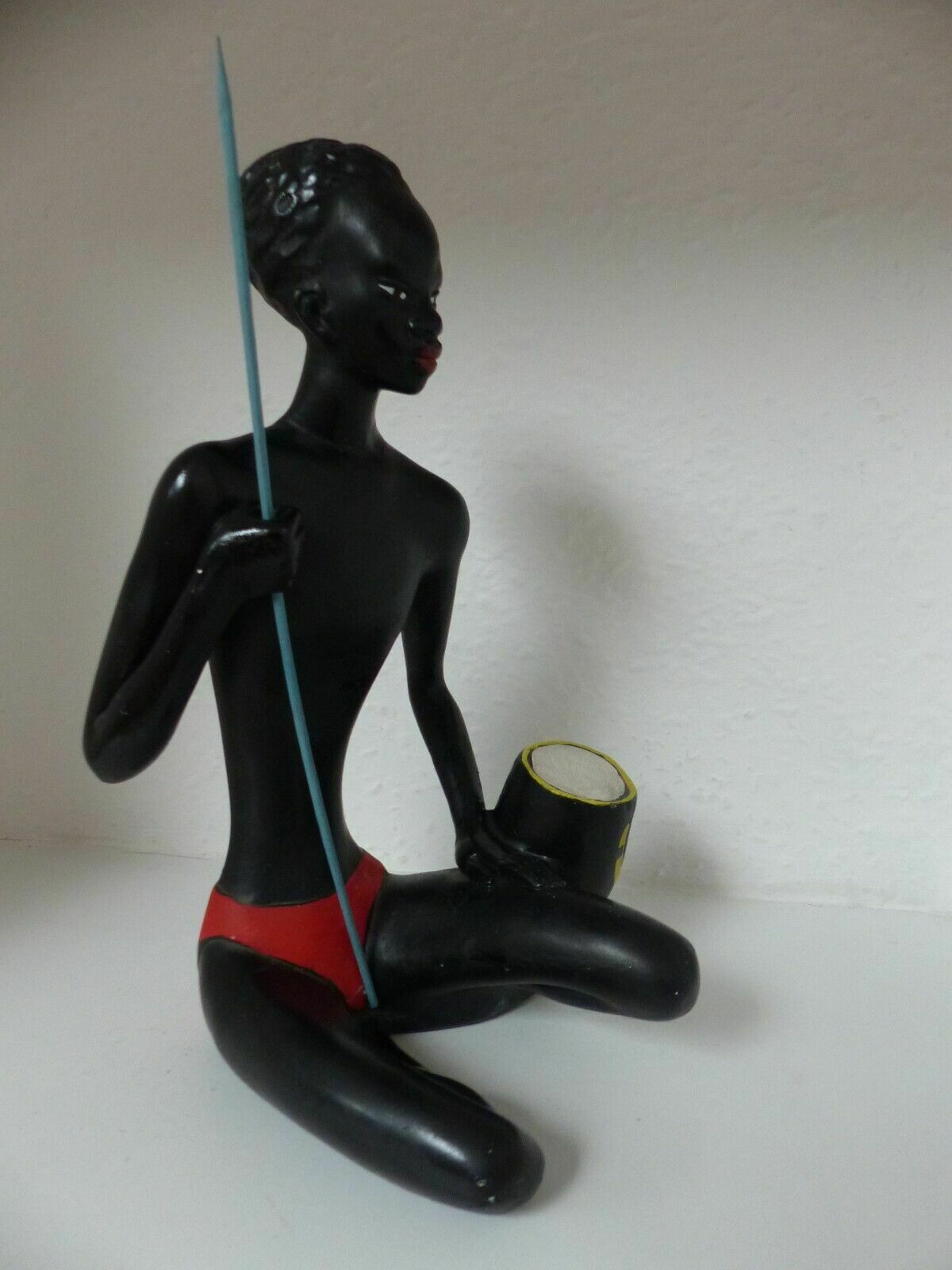 Retro Vintage 50s Chalkware Plaster Statue Woman Lady African Figure Tretchikoff photo furniture