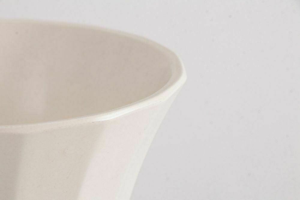 British Art Deco Keith Murray For Wedgwood 'Moonstone' Fluted Trumpet Vase C.1930 photo 750.0