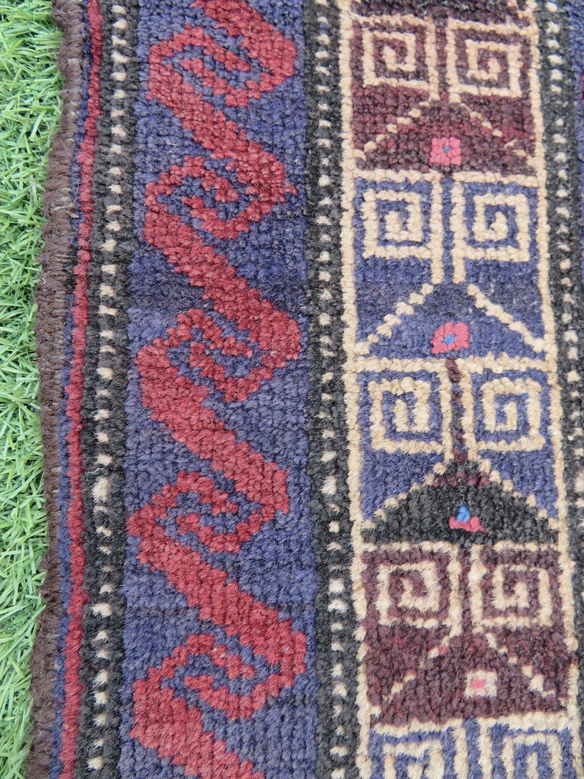 photo for sale Antique Baluch Rug. Comical Animal Motifs. Baluch Tribes Of Herat. West Afghanistan.152cm X 86cm.