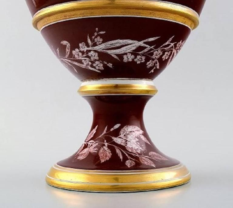 Large Antique B&G Bing & Grondahl Vase In Purple With Handles In Gold photo 500.0