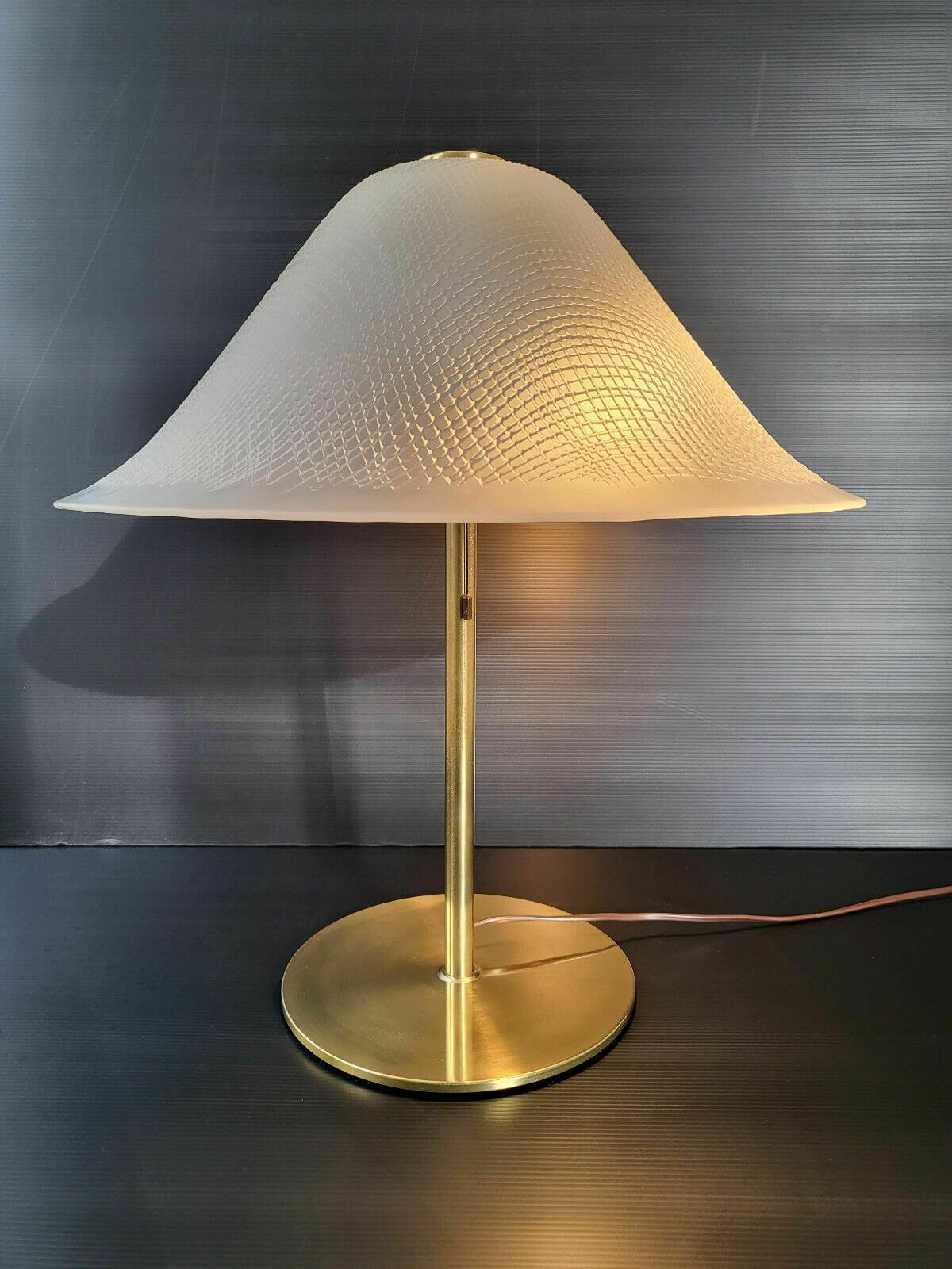 Vintage Tafellamp Peill & Putzler 1960 Schildpadglas En Goudkleurig Messing 60s photo buy